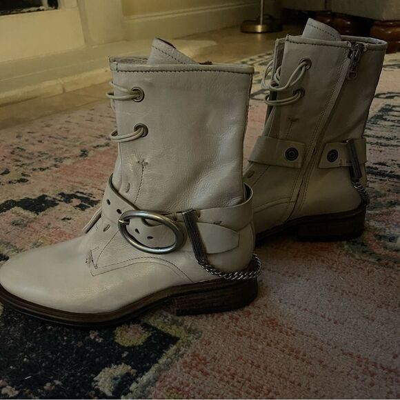 NWOT A.S 98 Faust Combat Ankle Boot Bone Color - Picture 7 of 8